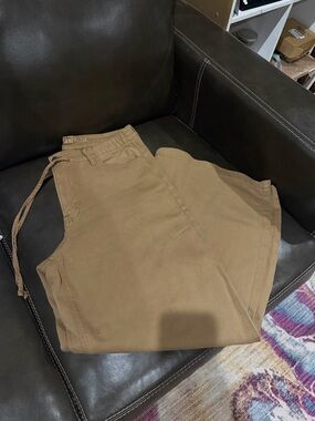 American Eagle Outfitters Wide Leg Flare Jeans — Tan